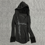 2KWEIRD Y2k Must Vintage Tr&uuml;kitud Hupparid Naistele V-kael Pikkade Varrukatega Ameerika Mood Kapuutsiga Dressipluus Streetwear Hip Hop S must