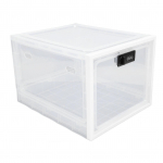 K&uuml;lmikukapp lukuga Plastikust Multifunktsionaalne Mugav Lukustatav Toiduhoiukapp Kodu jaoks White and Transparent Frame