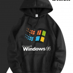 Meeste Retro Windows 95 Graafiline Huppar Tumehall Pullover Huppar Retro M&auml;ngude Huppar Tehnikaentusiastidele S