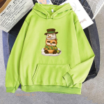 M&auml;nguprojekt Zomboid Spiffo pesukaru kapuutsiga dressipluusid Streetwear Vabaaja Naiste/Meeste kapuutsiga dressipluusid taskuga Multikas Kawaii pulloverid S yellow