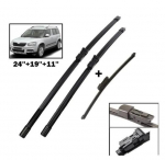 Sobib Skoda Yeti 2009-2017 Esi- ja tagumised kojamehed Nodi esiklaasi kojamehe terad kojamehed Skoda Yeti 2009-2017 24 inch + 19 inch + 11 inch