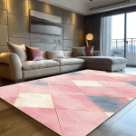Kaasaegne roosa geomeetriline vaip elutuppa suure ala kaunistamiseks Kodu vaibad magamistuppa Pehme libisemiskindel 200x300 Lounge diivani matt 80*120cm black