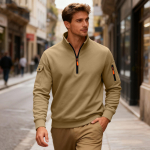 Meeste fliisist &uuml;markaelusega pullover fliisist &uuml;hev&auml;rvilise kapuutsiga ja fliisfliisist fliisjakiga XL khaki