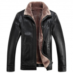 Meeste vabaaja Slim Fit soojad reisimantlid jakk Talvine meeste riided karusnahk lambanahk pikad varrukad Oversize M must
