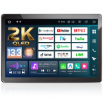 URVOLAX 2K Suur LCD QLED Projektsioon Navigatsioon 8GB RAM 256GB Android Auto Navigatsioon ja Nutitelefoniga &Uuml;hilduv Toyota ja Teiste S&otilde;idukitega must