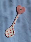 Deulkkot Keraamiline Punane Roosa S&uuml;damekujuline Lusikas Red Pink Heart Spoon