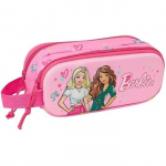 Safta Barbie Trousse Double 3D pour Enfants d'&acirc;ge Scolaire, Confortable et Polyvalente, qualit&eacute; et r&eacute;sistance, 21 x 6 x 8 cm, roosa