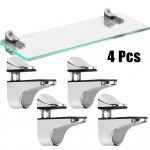 4 tk Klaasklamber Klaasriiuli Klamber Hoidik Seinale Paigaldatav Klaasist Plaadiga Klambrid Lame Tagak&uuml;lg Paigaldushoidik Vaheseina jaoks Fikseeritud Klamber 4pcs