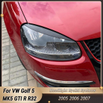 Paar auto esitulede silmalaud Kulmude silmalaugude kate Volkswagen VW Golf 5 MK5 GTI R R32 2005-2007 kerekomplektide jaoks Gloss Black
