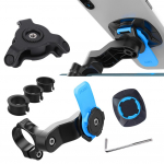 Mootorratta Jalgratta Telefonihoidja Seisualus Jalgratta Quad Lock Telefonihoidja Auto Mobiilitoe P&otilde;rutuskindel Juhtraua Kinnitus 2PCS Blue Patch