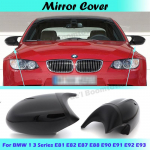 For BMW 1 3 Series E81 E82 E87 E88 E90 E91 E92 E93 Car Side Wing Mirror Cover Rear-View Caps Black high quality Black-2pcs