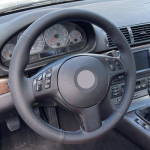 Black-red blue line Steering Wheel Leather Cover For BMW M Sport E46 330i E39 M3 black