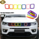 7pcs Front Grilles Grill ert Cover Trim Decor For Jeep Compass 17+ Multicolor