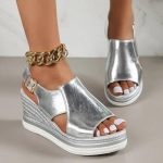 Naine Mood Paksu talla sandaalid Rooma jalan&otilde;ud Peep Toe Wedge sandaalid Naiste suvised seljarihm Pandlaga Platvorm sandaalid 43 h&otilde;be