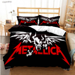 Casal Heavy Metal Band Aastaringsed Tekikatted Tekid Voodipesukomplektid Pehme Tekikate Ja Padjap&uuml;&uuml;rid &Uuml;he-/Kahekohaline/Queen/King EU Single(135*200cm)3pcs