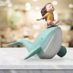 and Figurine Statues Sculpture Resin Sea Animal Decor Crafts Home Desktop Ornament Gift Sitting