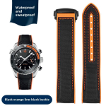Omega Seamaster 300 Observatory Ocean Universe 600 jaoks Nailon Kumm Silikoon meeste Kellarihm 20mm 21mm 22mm Kellarihm K&auml;ev&otilde;ru width 22mm orange