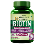 Vlado's Himalayan Organics Biotiin 10000mcg Toidulisand Juuste Kasvuks, Naha S&auml;rale & Tugevatele K&uuml;&uuml;ntele 60 Taimset Tabletti