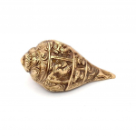 Ganesha Carving Brass Shankh Showpiece, Atraktiivne messingist merekarp templisse/kodusse, Shankh Pooja jaoks, Mandiri kaunistused, Standard, 1 pakk
