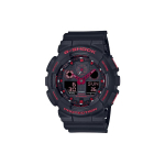 CASIO Meeste vedelkristall/analoog kahekordse n&auml;iduga seeria Must k&auml;ekell GA-100BNR-1A GA-100BNR-1A Black Strap