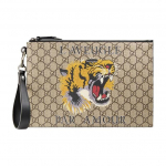 Gucci tiigripea tr&uuml;kiga logoga k&auml;epael L&otilde;uend ja nahast k&auml;ekott Meeste k&auml;ekott Eebenipuu must 473904-9CC1N-8666 Basic Set (Bag+Dust Bag)