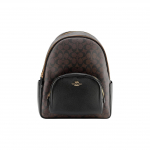 Coach Court 33 V&auml;rviplokk Lukuga L&otilde;uend ja Nahk Seljakott Suur Unisex seljakott Must Tume Pruun 6495-IMAA8 Basic Set (Bag+Dust Bag)