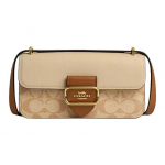 Coach Morgan 20 Logotr&uuml;kiga kaetud l&otilde;uendist &otilde;la-ristkorraline kott V&auml;ikesed naiste kotid Hele-khaki CR254-IMWQ4 Basic Set (Bag+Dust Bag)