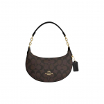 Coach Payton 21 Klassikaline Monogramm T&otilde;mblukuga Poolkuu Kuju Kott Naiste &Otilde;lakott Kuldne Pruun Must CM273-IMAA8 Basic Set (Bag+Dust Bag)