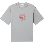 STONE ISLAND Ss25 Maakonna Aasta Piiratud V&auml;ljaanne Logo Tikandiga &Uuml;mmarguse Kaelusega Mugav L&uuml;hikeste Varrukatega T-s&auml;rk Unisex Topid K1S452100001S0115-V0060 XXL