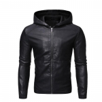S&uuml;gis- ja talvine must pl&uuml;&uuml;sis l&uuml;hike kapuutsiga nahktagi meeste jope jaoks Korea noorte vabaaja ja kena mootorratta jope top XXXXXL
