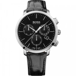 BOSS Boss Signature Must sihver Must nahk Meeste kvartsikell 1513266 must