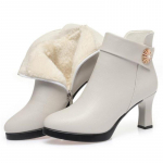 Naiste K&otilde;rged Kontsad Ehtne Nahk Naiste Pahkluusaapad S&uuml;gis Talv Platvorm Koheva Karvaga Daamide Saapad Br&auml;ndi Mood Naiste Kingad 34(22cm)