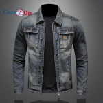 Cozy Up teksajakk meestele Slim Fit rebenenud teksajakk L sinine