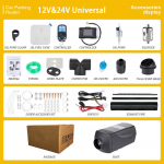 12V24V auto diiselk&uuml;ttekeha LCD kaugjuhtimispuldi l&uuml;liti 5-8KW parkimisk&uuml;ttekeha plastkest kolmesuunalise ja ingliskeelse kasutusjuhendiga