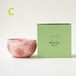 1/2 tk keraamiline matcha kauss, Sakura Jaapani stiilis matcha kauss, kunstiline keraamiline teetseremoonia kauss, salatikauss matcha jaoks