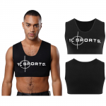 Meeste Kirjadega Spordivest &Uuml;laosa &Uuml;mmarguse Kaelusega Varrukateta Kompressioon L&uuml;hike Top J&otilde;usaali Treening Fitness Tank Top Rindkere Toega Pluus S must