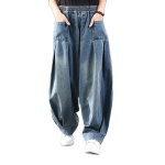 Baggy Oversize teksad Naiste Denim vabaaja ristp&uuml;ksid Naiste vintage haaremi p&uuml;ksid p&uuml;ksid Bloomers Mom laia s&auml;&auml;rega teksad 2XL gray