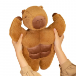 Capybara Muscle Plush nukk Armas lihaseline pl&uuml;&uuml;sist t&auml;idisega m&auml;nguasi Kawaii multikas, tugev loomapadi poisile t&uuml;druks&otilde;brale kingitused 38cm
