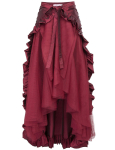 Suuruses Naiste Steampunk Gooti Viktoriaanlik Kleit Ruffleseeritud Seelikuga 3XL brown