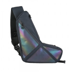 Lahe Helkurmeeste USB Rinnakott Trendikas Disainer Holograafilised Crossbody Kotid Meestele Hip Hop T&auml;navariided Paarikott Veekindel must