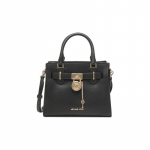 MICHAEL KORS Hamilton kirjalogo luku v&otilde;tme aksessuaar nahast &otilde;la crossbody k&auml;ekott tavaline naiste must must