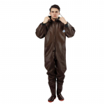 Kohvipruun veekindlad t&auml;ispikkuses kalastusp&uuml;ksid saapadega - Unisex v&auml;litingimuste mudas/vees liikumiseks vihmariided Size 45