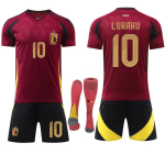 2024 Euroopa karikas Belgia kodune jalgpallis&auml;rk Nr. 7 De Bruyne 10 Lukaku 25 mitme klubi s&auml;rgikomplekt #26