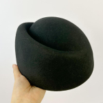 Talvine Vintage 100% Villane Kirikubarett Naiste Fascinatorid Pillbox M&uuml;ts Vaatamism&uuml;ts &Uuml;htlane Stjuardess Must Valge Vilt Fedora M&uuml;ts 55-58cm black