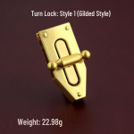Retro pronksist keeratava lukuga pandla DIY nahast kottidele ja parandusteks - Naiste riistvaratarvikud Bag Turn Lock (Gilded Edition) beige