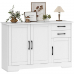 Kapp - HOMCOM - 3 ust, 2 sahtlit ja reguleeritav riiul - puitlaastplaat ja MDF - 120 x 38 x 79 cm - valge