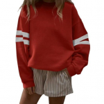 Naiste Crewneck Dressipluus &Uuml;le suurusega Pikkade varrukatega Pullover Topp Suurtes suurustes S&uuml;gis Kevad Vabaaja Komplektid S punane
