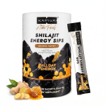Kapiva Shilajit Energiajoogid | 100% puhta shilajitiga | 250 mg shilajitit/pakike | T&otilde;stab energiat ja vastupidavust | 30 kotikest | Ingveri ja mee maitse