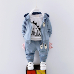 Kevadine poistekomplekt, poiste beebi pikkade varrukatega vabaaja kolmeosaline komplekt 90 gray