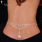 K&J Women Sexy Crystal Stone Butterfly Dance Body Belly Waist Accessories one size